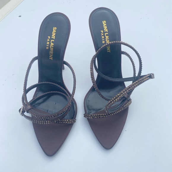 Saint Laurent Ava Sandals with rhinestones - Picture 7 of 11